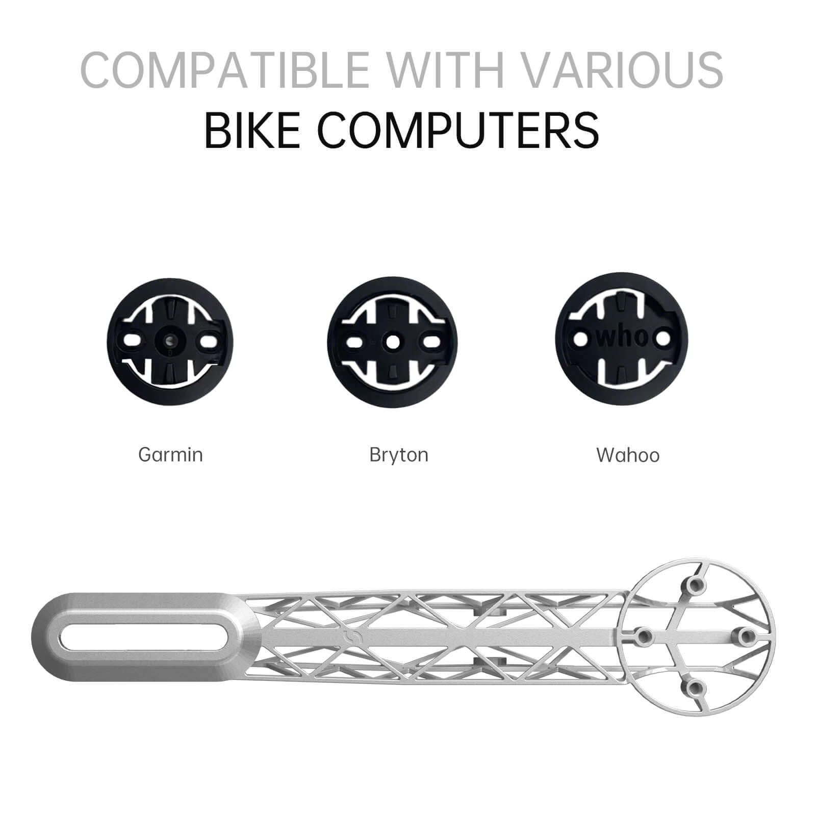Universal 3D-Printed Titanium Bike Computer Mount Compatible with Integrated Handlebar, Samassi Ultra-Light High Strength Bike Mount for Precision Cycling, Fully Hollowed Design